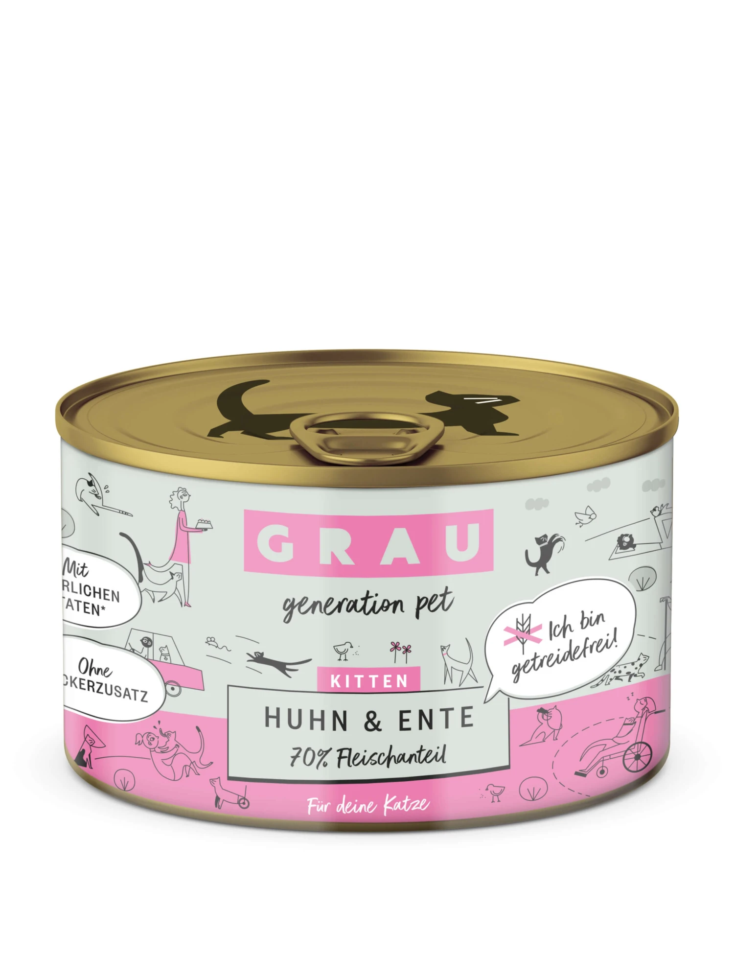 Grau Kitten Huhn & Ente Nassfutter 2 Grau Kitten Huhn & Ente Nassfutter – Bild 2