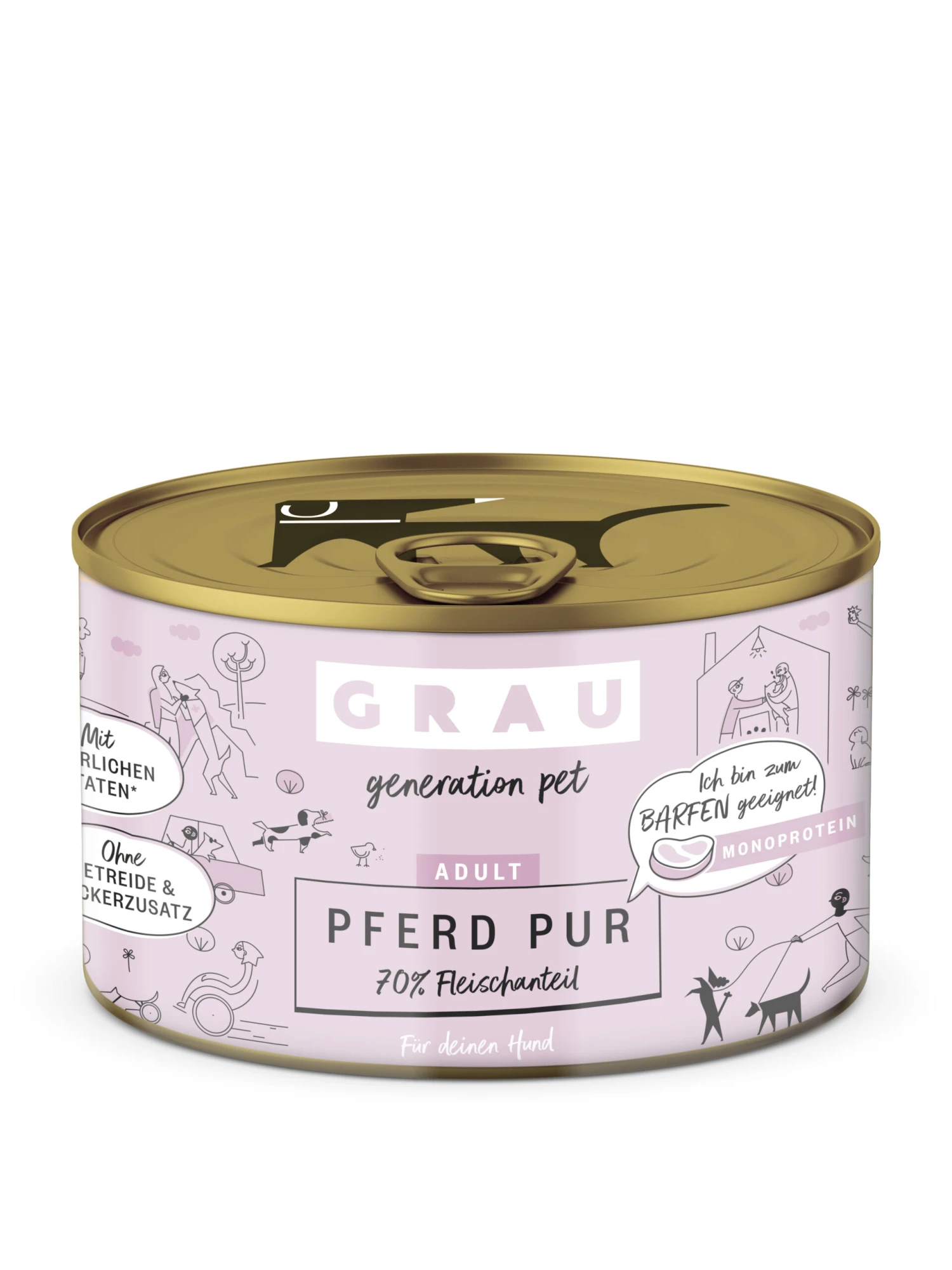 Grau Pferd Pur Mit Leinöl Nassfutter 2 Grau Pferd Pur Mit Leinöl Nassfutter – Bild 2