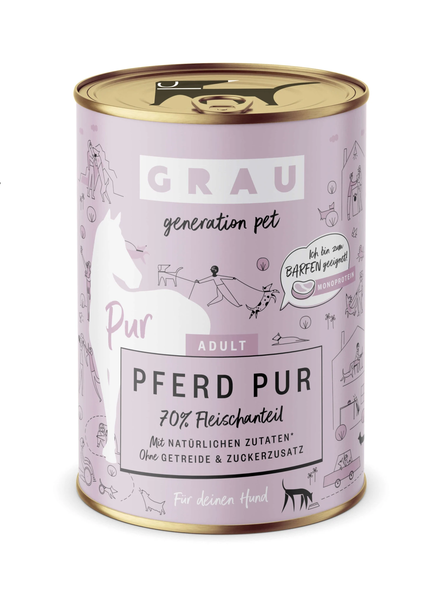 Grau Pferd Pur Mit Leinöl Nassfutter 1 Grau Pferd Pur Mit Leinöl Nassfutter